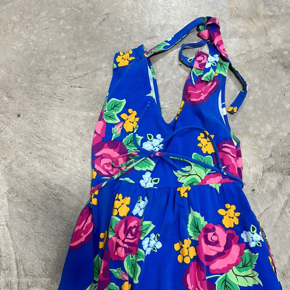 Matilda Jane blue w/pink n yellow flower dress/Size L/ A-89 - Picture 5 of 6